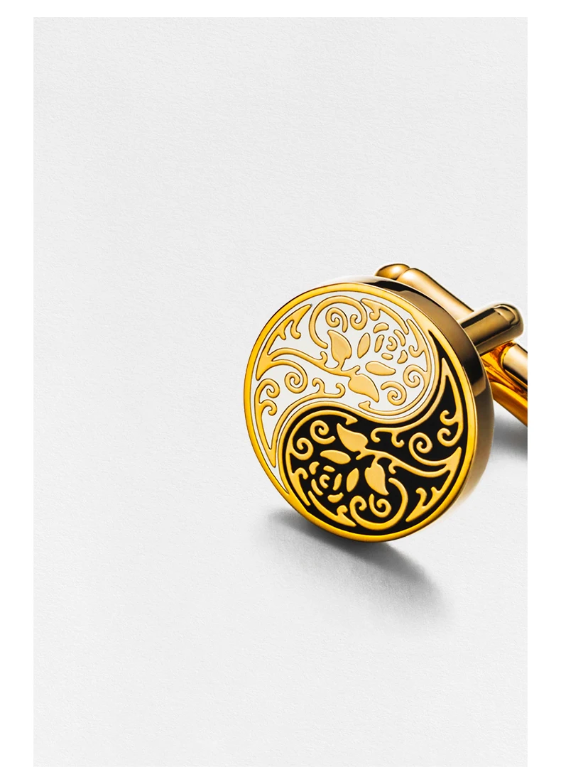 Tàiyǐn Huālún(太隐花轮) · Sangbu — Tai Chi Rose Cufflinks | Chinese Style Copper Buttons · 17mm Formal Shirt Accessory for Wedding & Custom Guests 2 kf H45ff55aecaf640999c6bcaa00e62ade4k