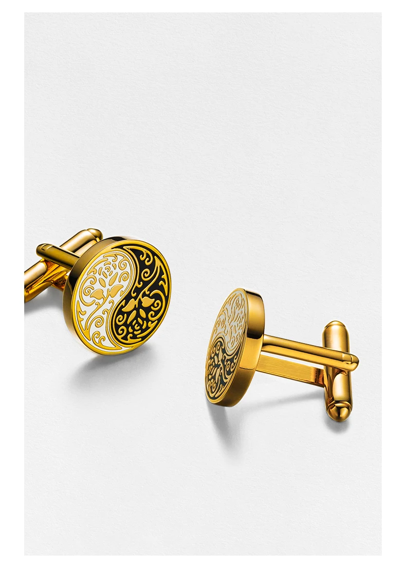 Tàiyǐn Huālún(太隐花轮) · Sangbu — Tai Chi Rose Cufflinks | Chinese Style Copper Buttons · 17mm Formal Shirt Accessory for Wedding & Custom Guests 5 kf H798f0b14896844c39de89d0543c6689dt