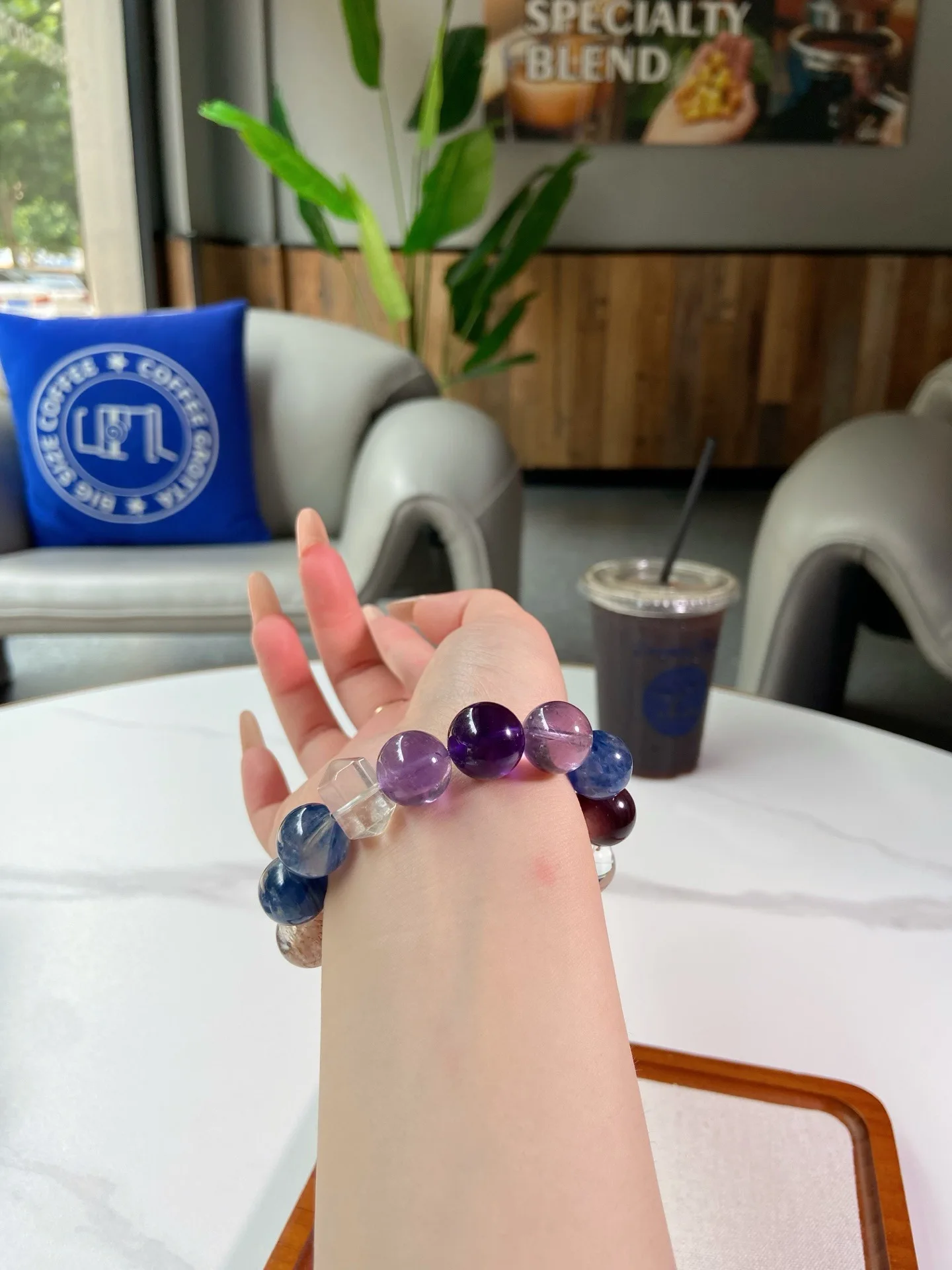 Brazilian Multi-Stone Amethyst Bracelet — Nine‑Purple Fire Prism Harmony Ed 5 kf S0cc135b16a2e42008993a84d91fade2bF