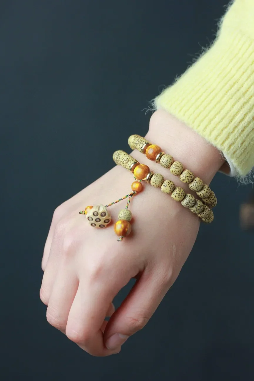 莲磨佛契·Lotusgrind — Original DIY Handmade Bracelet | Milled Lotus Seed · Bodhi Zi Buddha Beads · Woven Prayer Chain 9 kf S16d4979ddb0d4fe88309bacfd9942077W