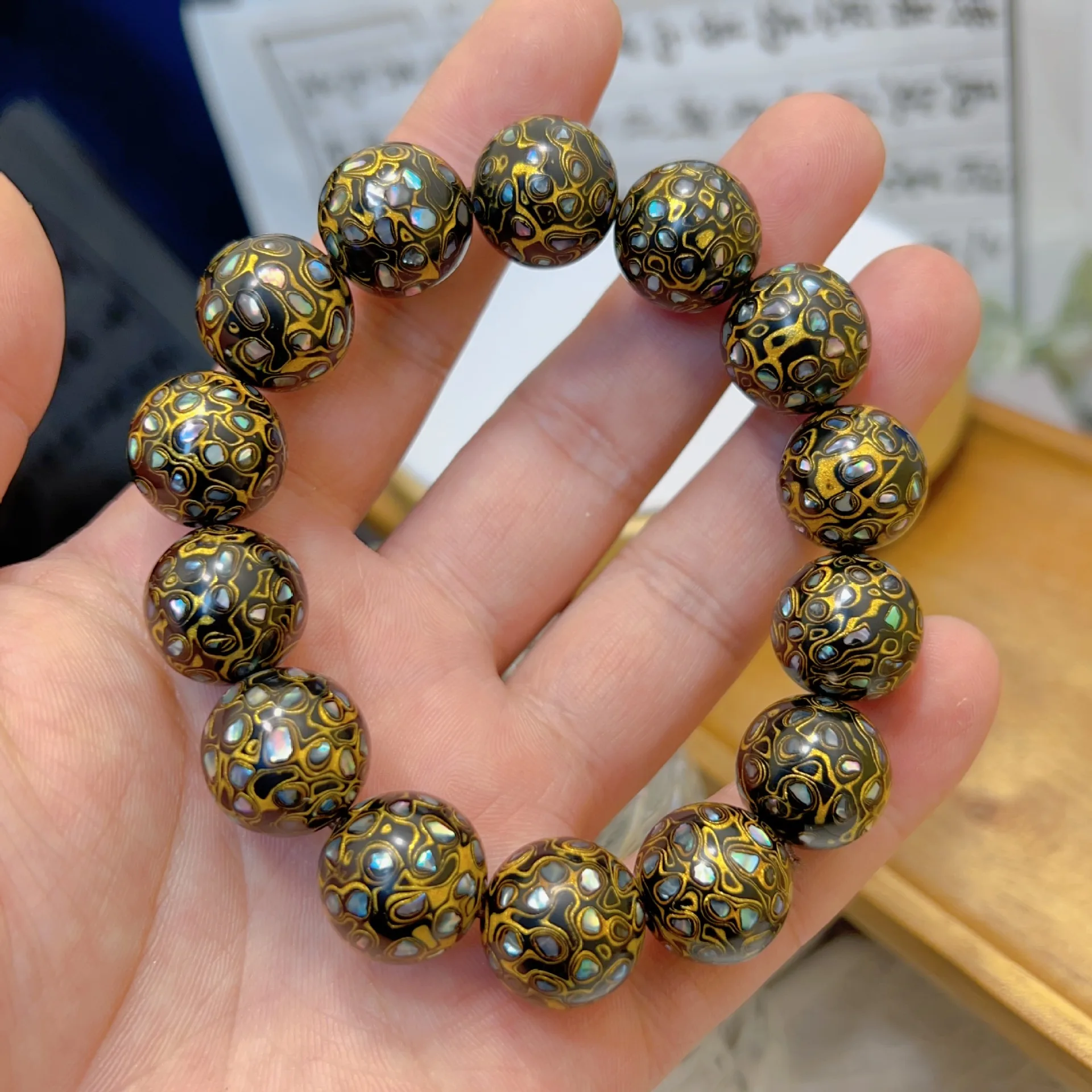 黯曜螺晖·Lacquessence — Black Gold Lacquer Bracelet with Inlaid Snail & Buddha Paint | Non-Heritage Artisan Edition · Unisex Ethnic Jewelry 5 kf S34250cba5675471e8670c4813b6f4c59l