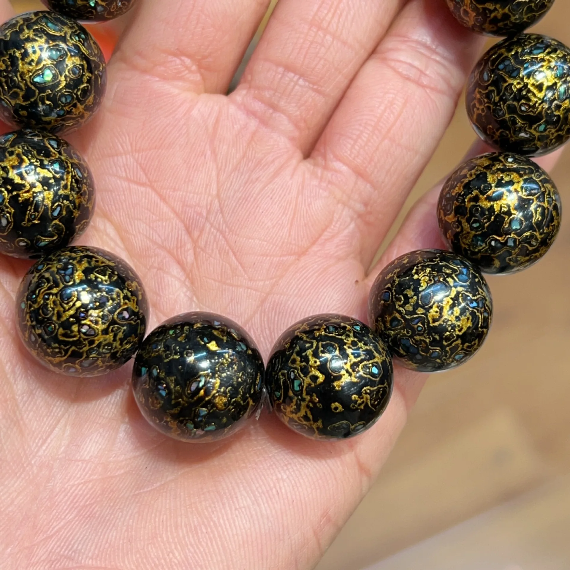 黯曜螺晖·Lacquessence — Black Gold Lacquer Bracelet with Inlaid Snail & Buddha Paint | Non-Heritage Artisan Edition · Unisex Ethnic Jewelry 4 kf S7e81d2f1812543d28a8dfb04db6199e4V