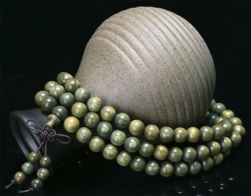 香曜梵契·ZenGift — Natural Green Sandalwood Mala Bracelet | 108 Beads · Verawood Elastic Strand · Meditation & Health Jewelry 3 kf S83f88f80d4a54d4db068cdf0ae557666s
