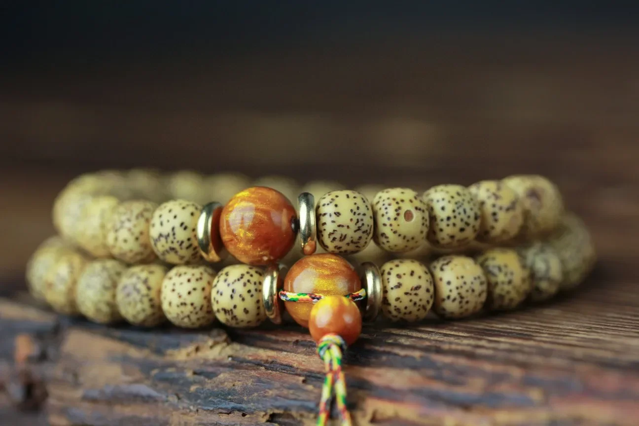 莲磨佛契·Lotusgrind — Original DIY Handmade Bracelet | Milled Lotus Seed · Bodhi Zi Buddha Beads · Woven Prayer Chain 3 kf S954d4e6c10234c89bb84354291b8f07bG