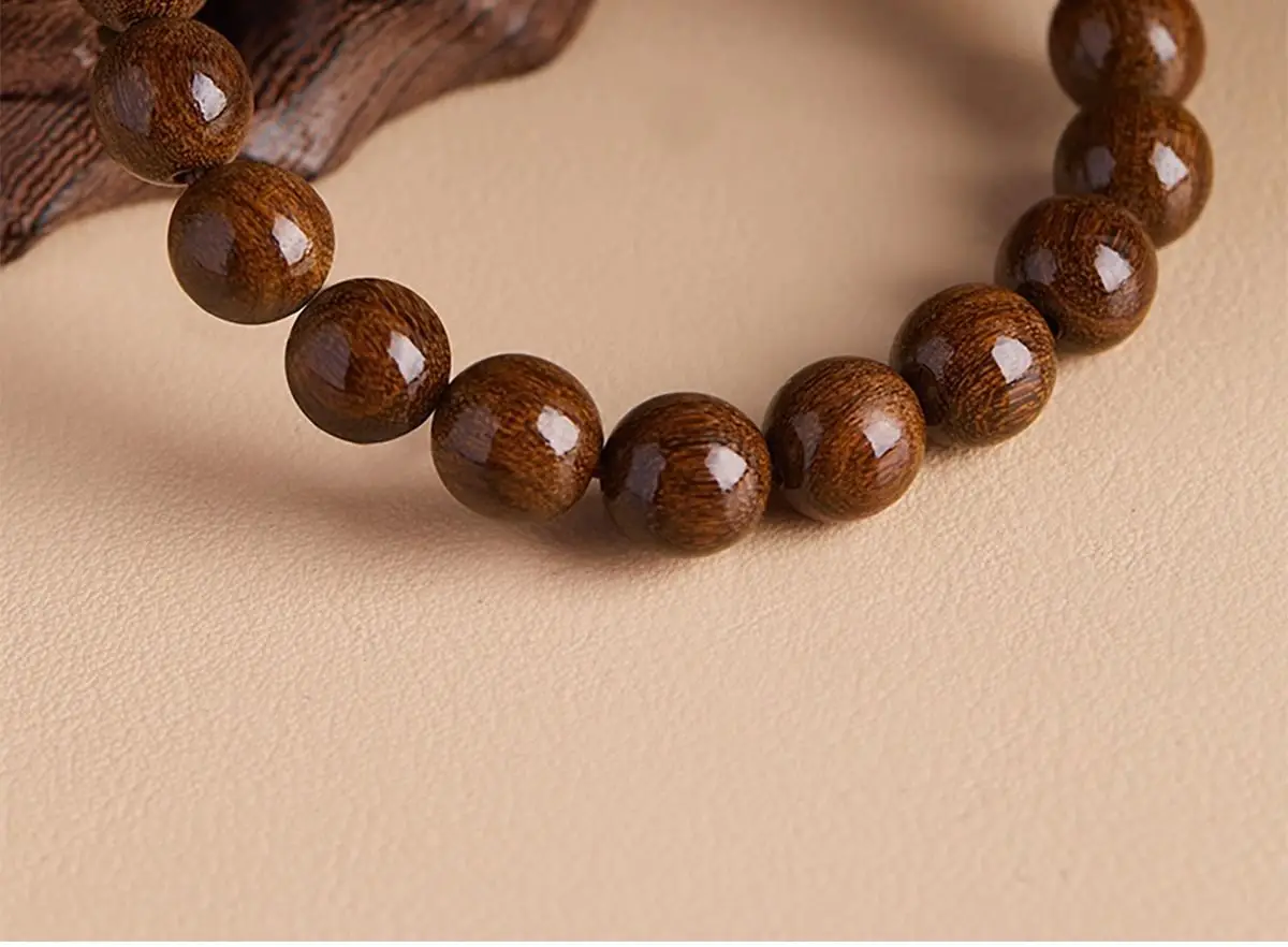 楠曜福契·Goldbliss — Natural Golden Silk Sandalwood Bracelet | Buddha Beads · Crystal Accent · Cultural Strand for Lovers 27 kf Sb82292a5f0854bcb9cbcc4555a5b897bi