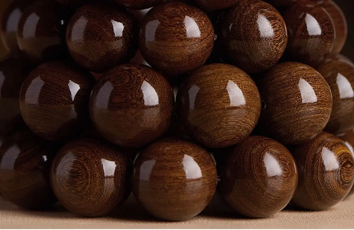 楠曜福契·Goldbliss — Natural Golden Silk Sandalwood Bracelet | Buddha Beads · Crystal Accent · Cultural Strand for Lovers 15 kf Sb9e1a91068894bc59373819e70b79997F