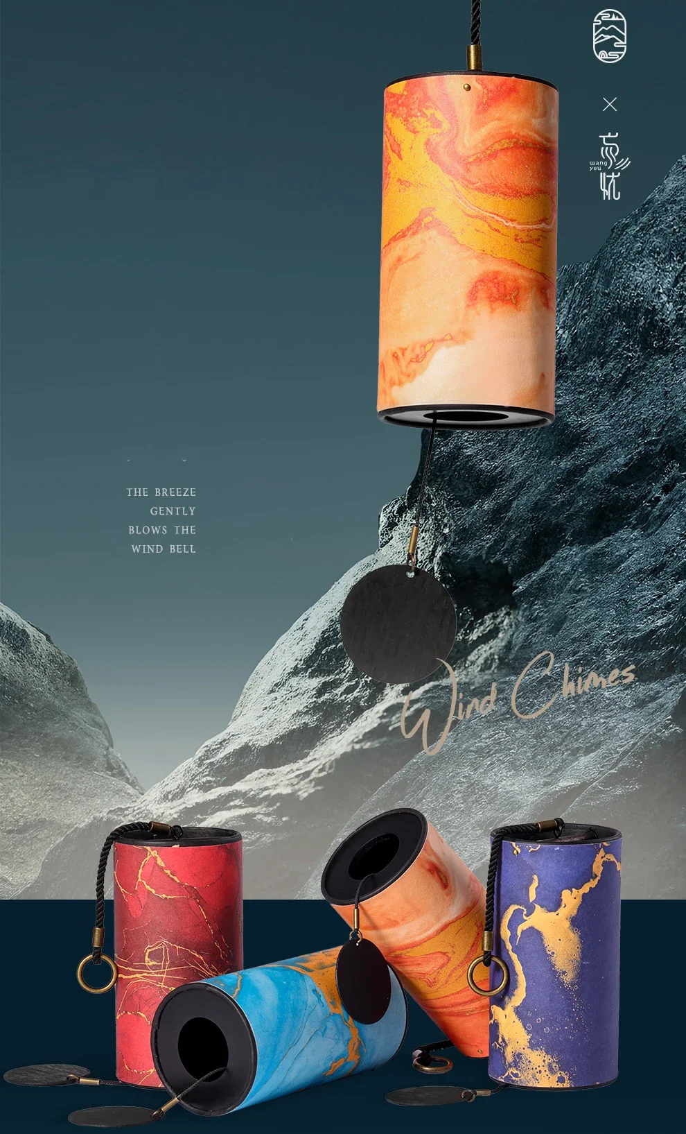 Yùnzhōng Jiǔshēng(韵中九声) · Hluru — Bamboo Windchime 9 Rods | Ceramic & Enamel Wind Bell · Seasonal Chord Harmony for Garden, Patio & Zen Meditation 1 kf Sc5df6b0de9b547cfaffa063e69e1cfc5G