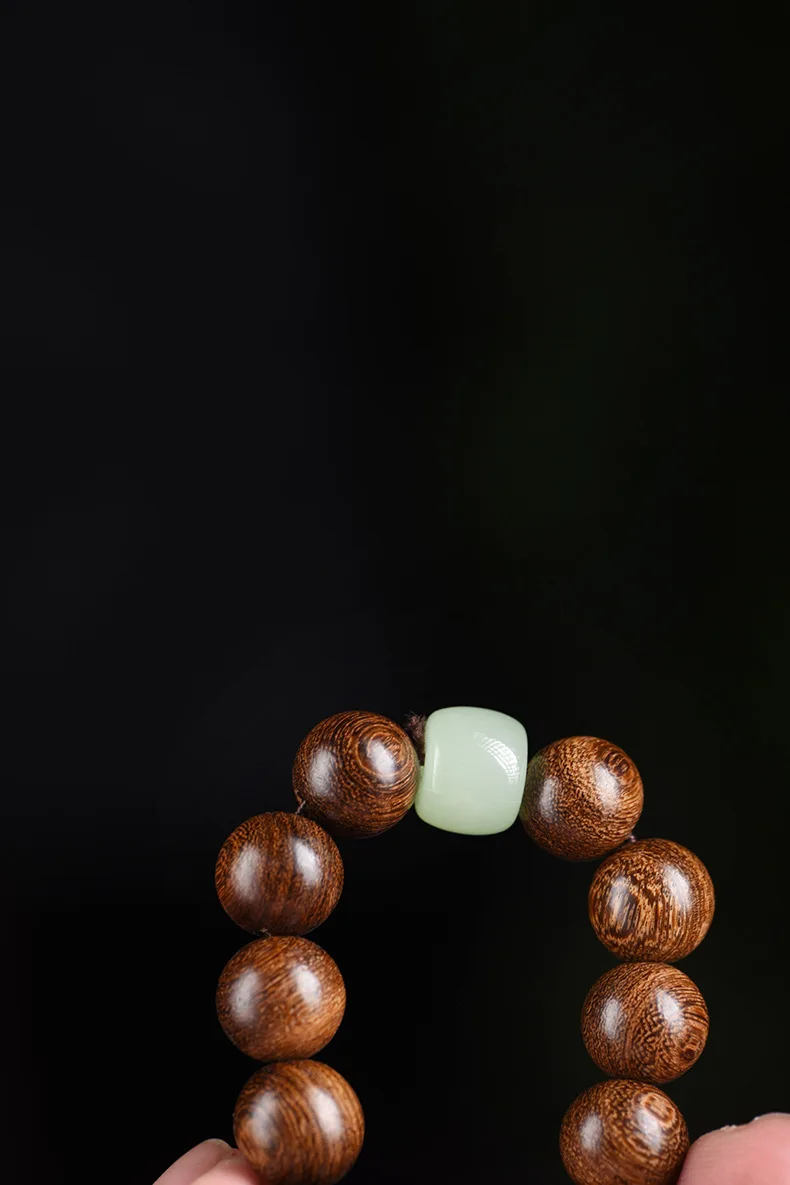 曜香映曜·Glowdanura — Golden Sandalwood Buddha Bead Bracelet | Smooth Pattern · Luminous Stone Accent · Unisex Fashion Jewelry 4 kf Sd8641066fe3145208bb112c7266fe8de6