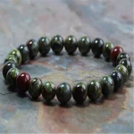 龙曜灵契·JasperRoot — Dragon Blood Jasper Mala Bracelet | 8mm Handmade · Reiki Healing · Buddhist Prayer Jewelry for Lovers