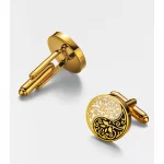 Tàiyǐn Huālún（太隐花轮） · Sangbu — Tai Chi Rose Cufflinks | Chinese Style Copper Buttons · 17mm Formal Shirt Accessory for Wedding & Custom Guests - Image 3