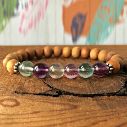 澈木灵环·Fluorite Rosewood Bracelet — Boho Goddess Edition | 8mm Natural Beads · Handmade Rope Chain · Unisex Lucky Jewelry