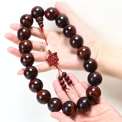 檀曜佛契·Ornabead — American Rosewood & Yellow Sandalwood Bracelet | 25mm Buddha Beads · Premium Car Ornament · Cultural Plaything