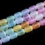 澈曜彩鼓·Rainbow Selenite & Calcite Drum Beads — DIY Jewelry Edition | Pastel Cylindrical Semi-Precious Stones · Loose Beads for Bracelet & Necklace Making