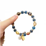 Bànshā Tángxīn（半砂糖心) · UMQ — Semi-Sweet Sugar Heart Bracelet | Incense Ash Glass · Gold Foil · Handmade Chinese Style Jewelry - Image 5