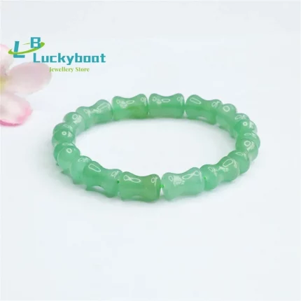 澈曜翠节·Dongling Jade Bamboo Bracelet — Small Waist Edition | 8–12mm Ethnic Festival Jewelry · Full Green · CMA Certified
