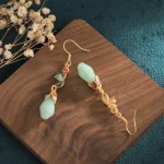Yùlán Huāyǐ（玉兰花仪） · Norbu — Retro Yulan Flower Earrings | Enamel Craft · Imitation Hotan Jade · Ethnic Drop Jewelry for Women - Image 5