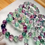璇曜澄环·NOTWOSAME Rainbow Fluorite Bracelet — #00273 | 11–15mm Flash Beads · Stretch Strand · AAAAAA Grade Crystal Jewelry - Image 5