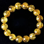 Golden Rutilated Quartz Bracelet — Buddhist Blessing Edition for Lovers | Certified Fine Spiritual Jewelry from China - Image 3