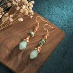 Yùlán Huāyǐ（玉兰花仪） · Norbu — Retro Yulan Flower Earrings | Enamel Craft · Imitation Hotan Jade · Ethnic Drop Jewelry for Women - Image 6