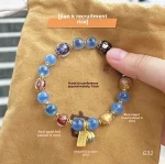 Bànshā Tángxīn（半砂糖心) · UMQ — Semi-Sweet Sugar Heart Bracelet | Incense Ash Glass · Gold Foil · Handmade Chinese Style Jewelry - Image 2