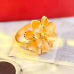 Jīnxiāng Huāyǐ（金香花仪） · Norbu — Floral Gold Ring | 9999 Pure 24K Gold · Adjustable · Sculptural Luxury Jewelry for Women