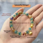 Bànshā Tángxīn(半砂糖心) · UMQ — Semi-Sweet Sugar Heart Bracelet | Incense Ash Glass · Gold Foil · Handmade Chinese Style Jewelry