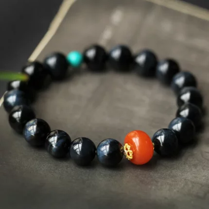 澈曜蓝瞳·Blue Tiger Eye Buddhist Bracelet — Model mm Ethnic Edition | Single Circle · Unisex Strand · Third-Party Appraised Gemstone Jewelry