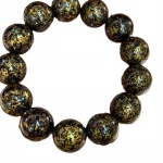 黯曜螺晖·Lacquessence — Black Gold Lacquer Bracelet with Inlaid Snail & Buddha Paint | Non-Heritage Artisan Edition · Unisex Ethnic Jewelry - Image 5