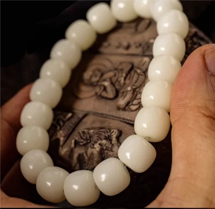 素映根曜·Playroot — Ecological White Jade Bodhi Root Beads | Natural Hand Jewelry · Buddhist Bracelet for Daily Play