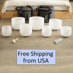 Yīnyǐn Qīyùn（音隐七运） · Sangbu — Crystal Singing Bowl Chakra Set | 7pcs 6–12" Quartz Sound Healing Bowls with Carrying Cases & Accessories for Yoga, Meditation & Inner Vibration