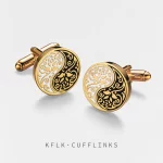 Tàiyǐn Huālún（太隐花轮） · Sangbu — Tai Chi Rose Cufflinks | Chinese Style Copper Buttons · 17mm Formal Shirt Accessory for Wedding & Custom Guests - Image 2