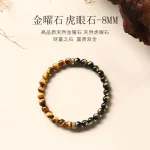 Tiger’s Eye & Gold Obsidian Tai Sui Bracelet — Buddhist Anniversary Edition | Original Crystal Design for Lovers - Image 5