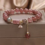 Strawberry Quartz Bracelet — Pixiu Peach Blossom Edition | Fine Romantic Crystal Jewelry for Women - Image 3