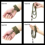 香曜梵契·ZenGift — Natural Green Sandalwood Mala Bracelet | 108 Beads · Verawood Elastic Strand · Meditation & Health Jewelry - Image 6
