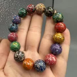 檀曜璨环·Sandalacra — Purple Sandalwood Base Bracelet with Enlarged Lacquer Beads | Classic Multi-Treasure Strand · Unisex Edition