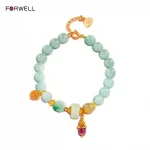 Yùjīn Huāyùn（玉金花韵) · Hetianara — FORWELL Natural Jadeite Bracelet | Hetian Jade · Retro Beads · Karat Gold Accents · Romantic Designer Jewelry for Women