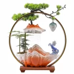 Shuǐyǐn Fǎguāng(水隐法光) · Sangbu — LED Backflow Waterfall Incense Burner | Resin Folk Art Buddhist Sculpture · Vintage Home Decor & Birthday Gift