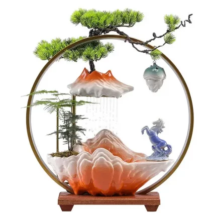 Shuǐyǐn Fǎguāng（水隐法光） · Sangbu — LED Backflow Waterfall Incense Burner | Resin Folk Art Buddhist Sculpture · Vintage Home Decor & Birthday Gift