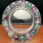 璇曜澄环·NOTWOSAME Rainbow Fluorite Bracelet — #00273 | 11–15mm Flash Beads · Stretch Strand · AAAAAA Grade Crystal Jewelry