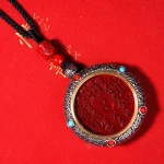 Zhūshā Ānbǎo（朱砂安宝) · Adorn — Cinnabar Taoist Safety Pendant Necklace | Literary Retro Ethnic Style · Unisex Spiritual Jewelry