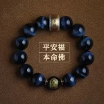 澈曜佛曜·DUTRIEUX Blue Tiger Eye Zodiac Bracelet — 2025 Treasure Edition | South African Gemstone · 12 Zodiac Buddha Beads · High-End Religious Jewelry for Lovers