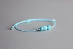 澄曜心志·Blue Apatite Inspirational Bracelet — Unisex Healing Jewelry | Adjustable Slide Lock · Gift for Him & Her - Image 2