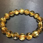 Golden Rutilated Quartz Bracelet — Buddhist Blessing Edition for Lovers | Certified Fine Spiritual Jewelry from China - Image 4