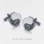 Tàiyǐn Huālún（太隐花轮） · Sangbu — Tai Chi Rose Cufflinks | Chinese Style Copper Buttons · 17mm Formal Shirt Accessory for Wedding & Custom Guests - Image 4