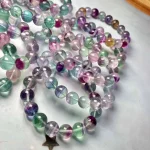 璇曜澄环·NOTWOSAME Rainbow Fluorite Bracelet — #00273 | 11–15mm Flash Beads · Stretch Strand · AAAAAA Grade Crystal Jewelry - Image 6