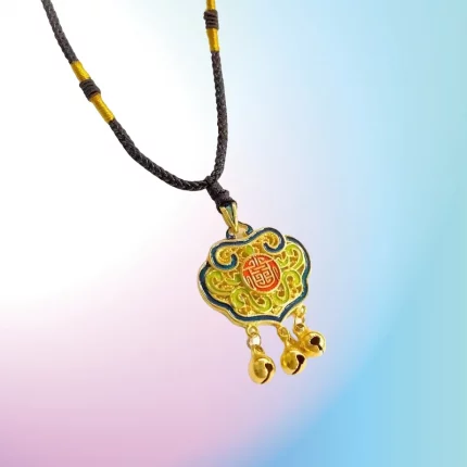 Tiānguān Suànpán（天官算盘) · Adorn — 24K Gold Retro Abacus Pendant | Burning Blue Enamel · Ethnic Blessing Series · Unisex Prosperity Necklace