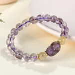 Natural Amethyst Pixiu Golden Rutilated Quartz Women'S Bracelet Custom Jewelry