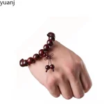 曜檀星满·Zitanstellar — Indian Small Leaf Red Sandalwood Bracelet | 2.0cm Old Material · Full Gold Star Grade · Buddha Bead Vintage Edition - Image 5