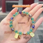 Bànshā Tángxīn（半砂糖心) · UMQ — Semi-Sweet Sugar Heart Bracelet | Incense Ash Glass · Gold Foil · Handmade Chinese Style Jewelry - Image 3