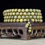 香曜梵契·ZenGift — Natural Green Sandalwood Mala Bracelet | 108 Beads · Verawood Elastic Strand · Meditation & Health Jewelry - Image 5